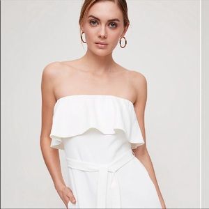 White strapless aritzia romper size S